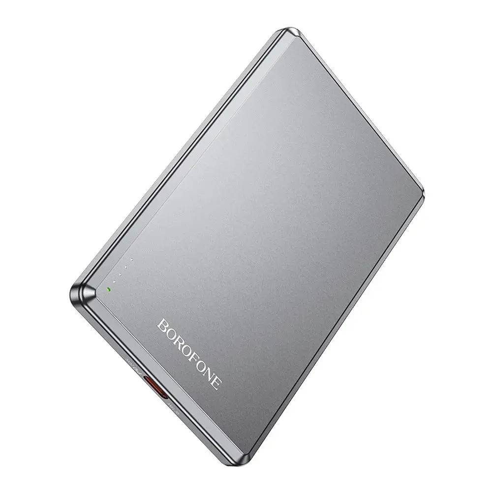 Внешний аккумулятор Borofone BJ50 5000mAh 20W магнитный с функцией беспроводной зарядки серый - фото 3