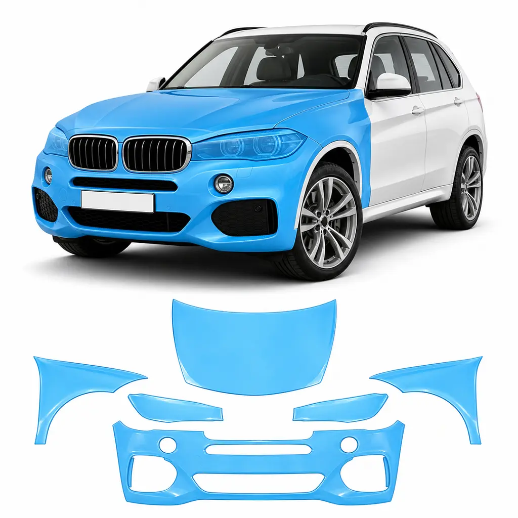 Антигравійна захисна бронеплівка за лекалами для BMW X5 F15 2013-2018 - передня частина авто (капот бампер фари крила)