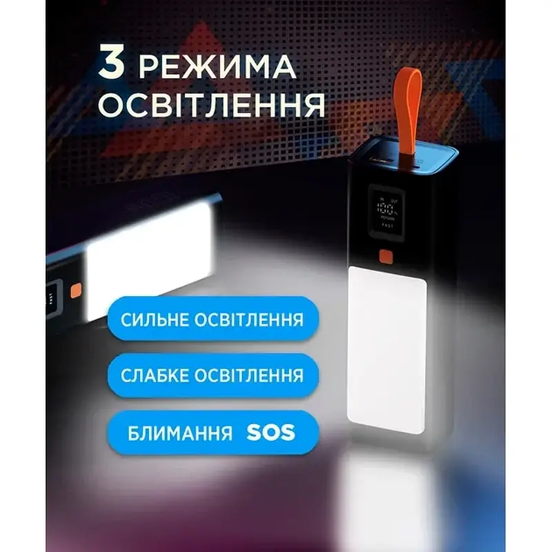 УМБ Sigma X-power SI20A9QLX 20000 mAh 100W LED Lamp Black (4827798877814) - фото 7