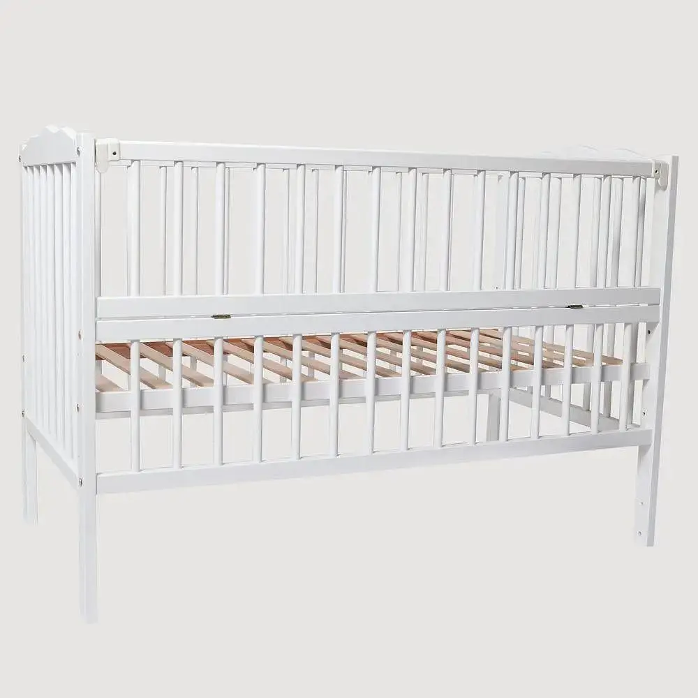 Ліжечко для немовлят з відкидним бортиком "Веселка" BabyRoom Білий - фото 3