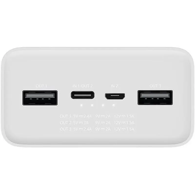 Зовнішній акумулятор (павербанк) Xiaomi Mi 3 30000 mAh Quick Charge White (PB3018ZM) - фото 4