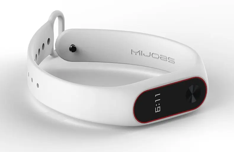 Силиконовый ремешок Primo для фитнес-браслета Xiaomi Mi Band 2 White-Red - фото 2