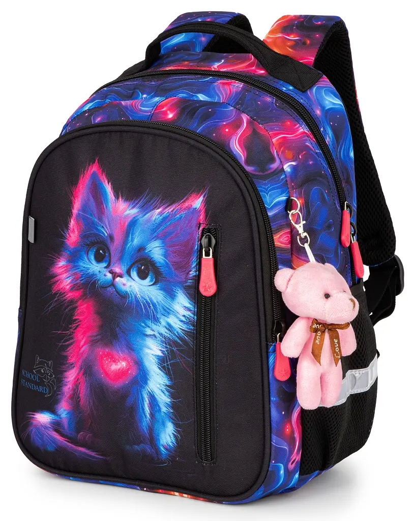 Ортопедический рюкзак 3 в 1 с пеналом и мешком для девочки School Standard 375 гр 17 литров разноцветный - фото 2