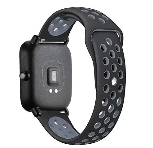 Ремінець BeWatch sport-style 20 мм для смарт-годин Xiaomi amazfit BIP Чорно-Сірий (1010114) - фото 2
