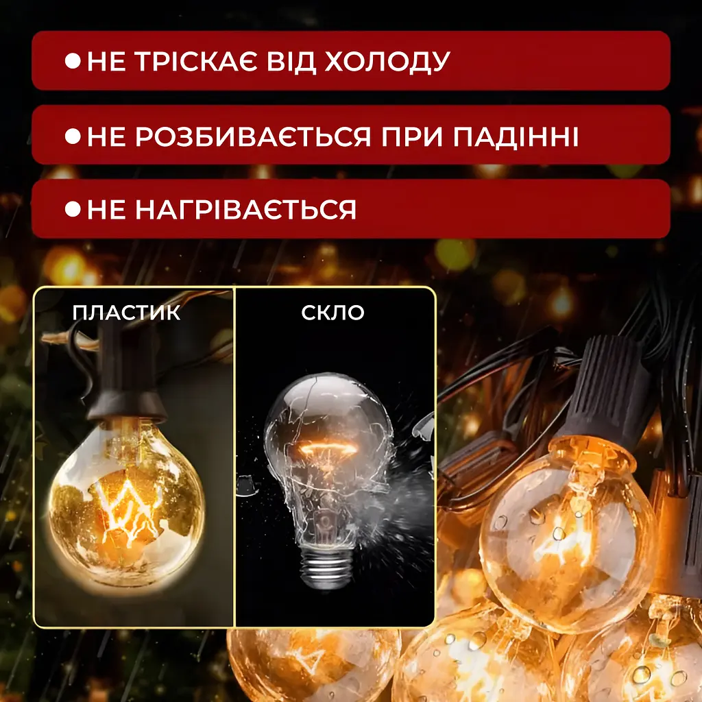Ретро-гірлянда вулична GarlandoPro 75 LED G40 довжина 22,5 метра, жовтий (G4075L) - фото 5