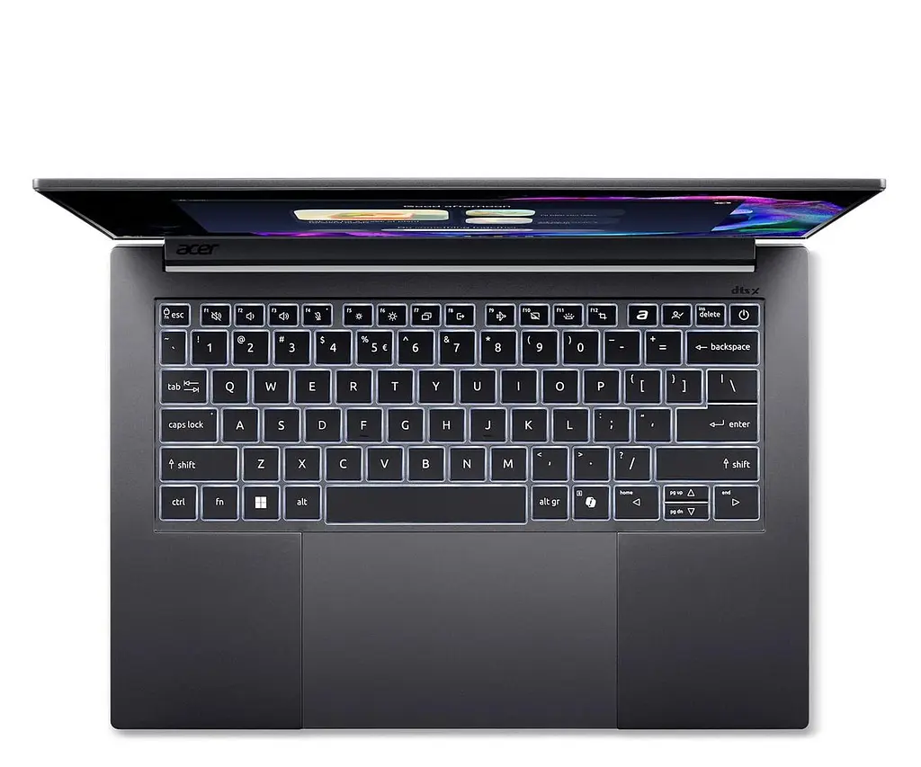 Hоутбук ACER Swift 14 AI OLED SFX14-61G, (NX.JA7EX.001) процесор AMD Ryzen AI 7 350 (до 5,0 ГГц), сенсорний екран 14,5 дюйма, роздільна здатність 2.8K, 32 ГБ, SSD-на RTX 5050 8 ГБ, Windows 11 Домашня, колір «титановий се - фото 8