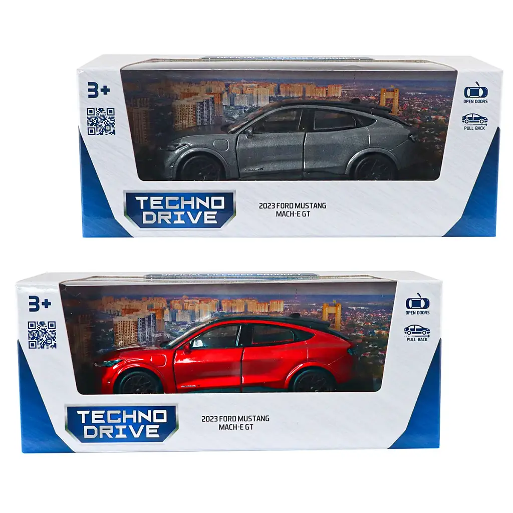 Автомодель - FORD MUSTANG MACH-E GT 2023 (червоний, сріблясто-сірий) - фото 5