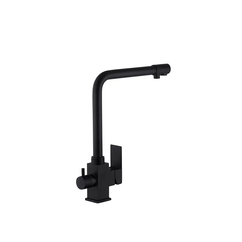 Смеситель для кухни с подключением к фильтру Kroner KRP Edelstahl Kubus - SCH03810 CV027939 Черный матовый - фото 3