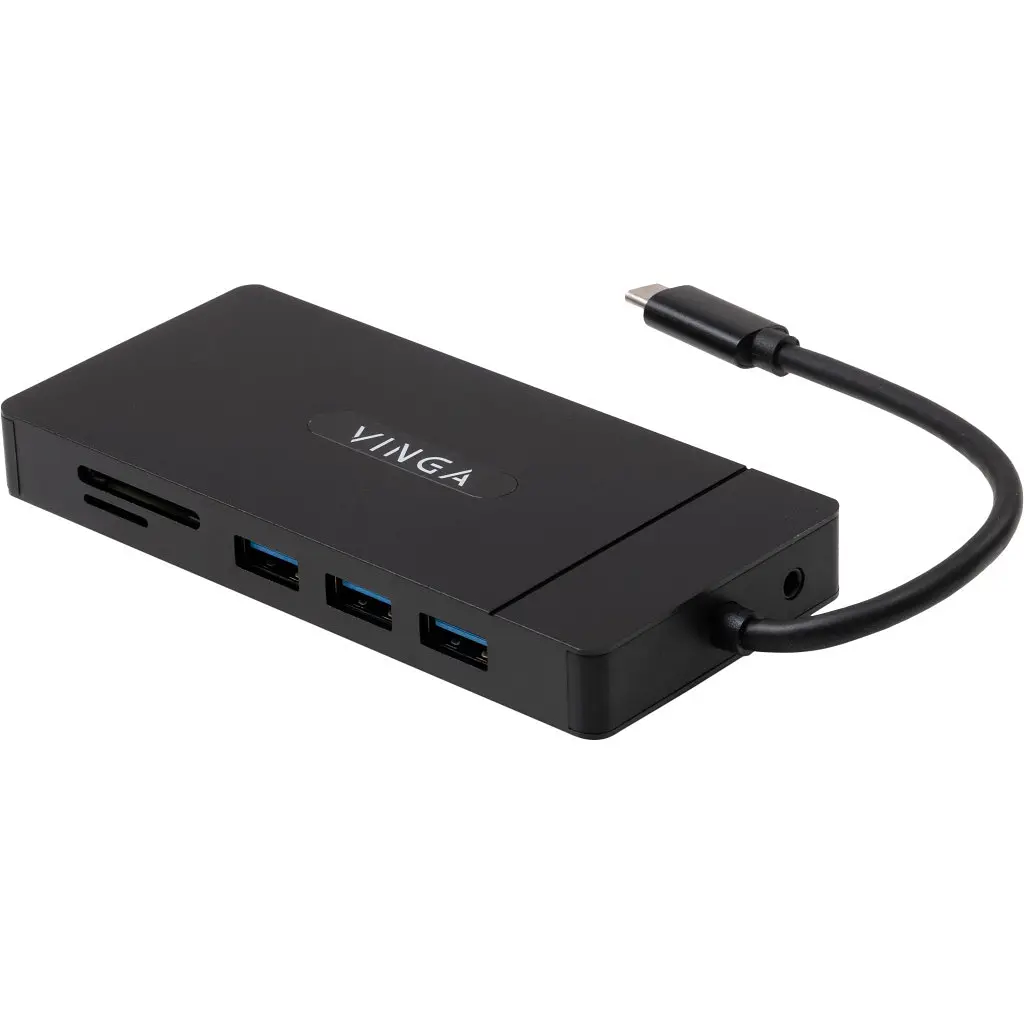 Концентратор Vinga USB-C 3.1 to VGA+HDMI+RJ45+3xUSB3.0+USB2.0+SD/TF+PD100W+Audio (VHYC10) - фото 2