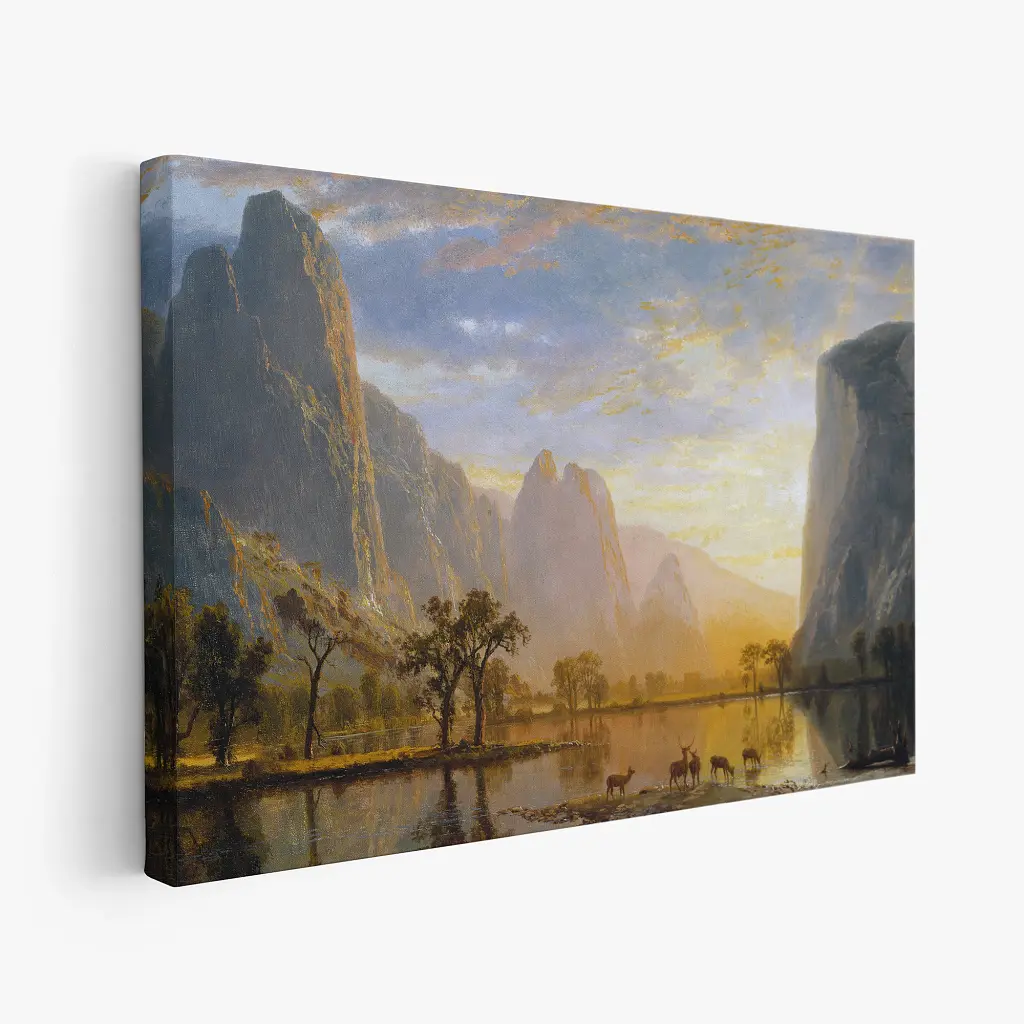 Інтер'єрна картина Долина Йосеміті, Альберт Бірштадт, Albert Bierstadt, репродукція картини, 60×90 см (id7003) - фото 2