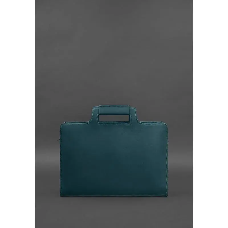 Сумка для ноутбука та документів BlankNote Жіноча шкіряна 15 Dark Green (BN-BAG-36-malachite) - фото 4