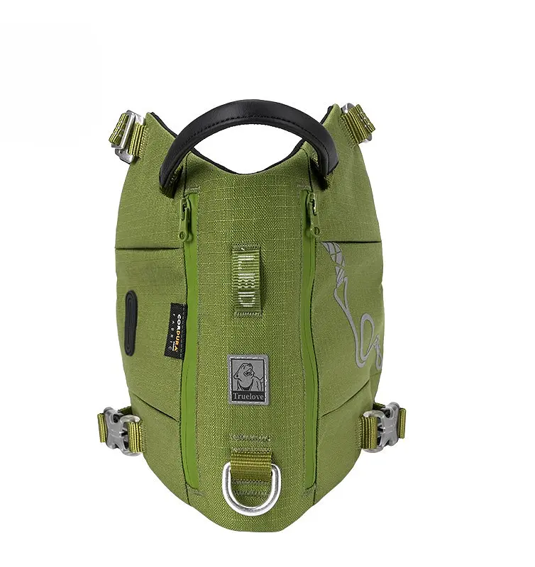 Шлейка для собак Truelove TLB2251 світловідбивна, з водонепроникної тканини Cordura, регульована Оливковий, L - фото 5