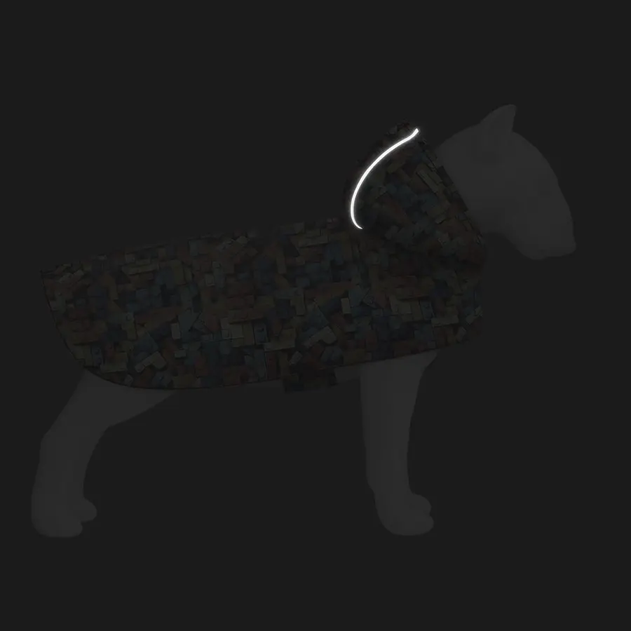 Дождевик-накидка с капюшоном для собак Collar Waudog Clothes, рисунок "Блоки", M, А 40-43 см, B 52-62 см, С 33-42 см - фото 5