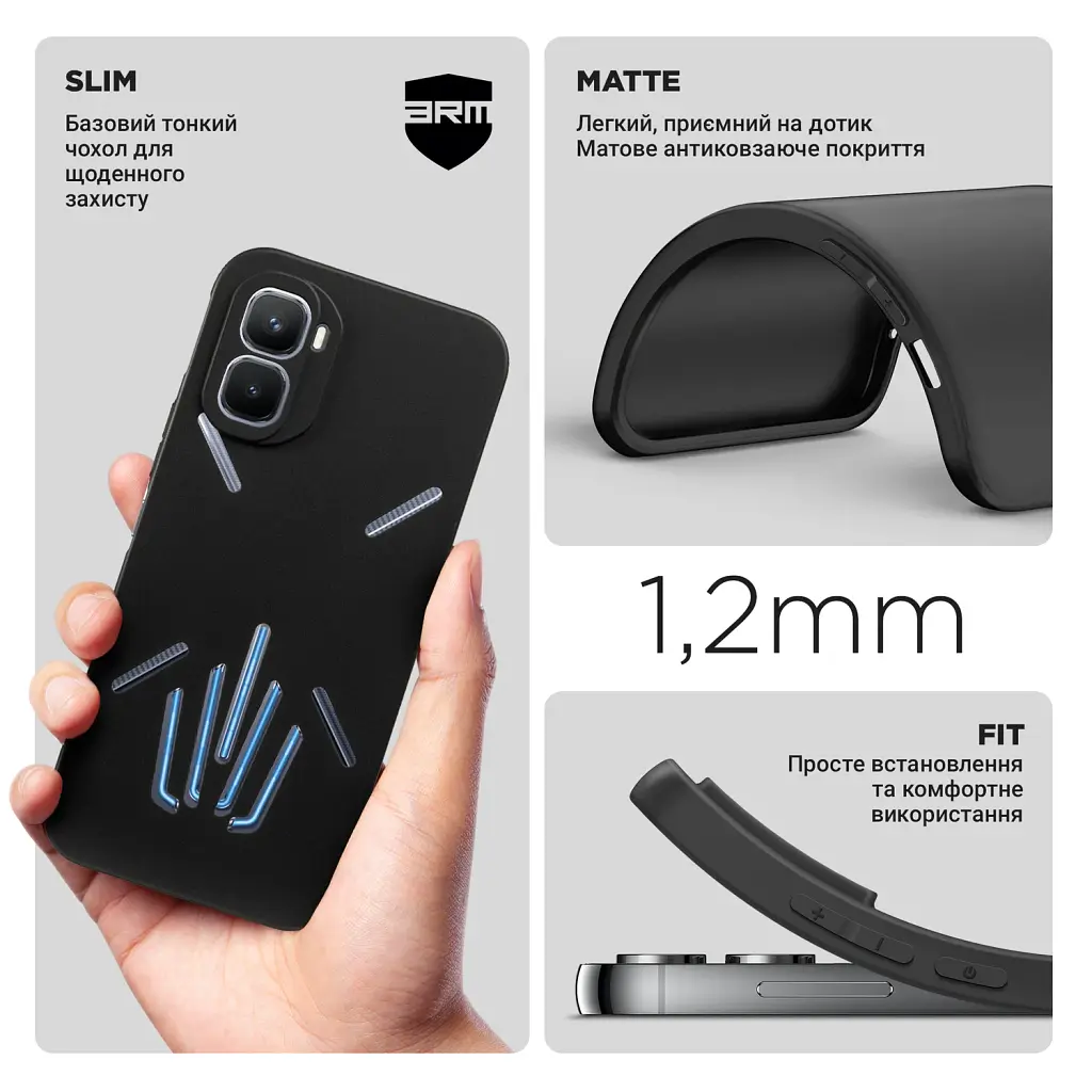 Чохол ArmorStandart Matte Slim Fit для Infinix GT 50 Pro 5G Camera cover Black - фото 3