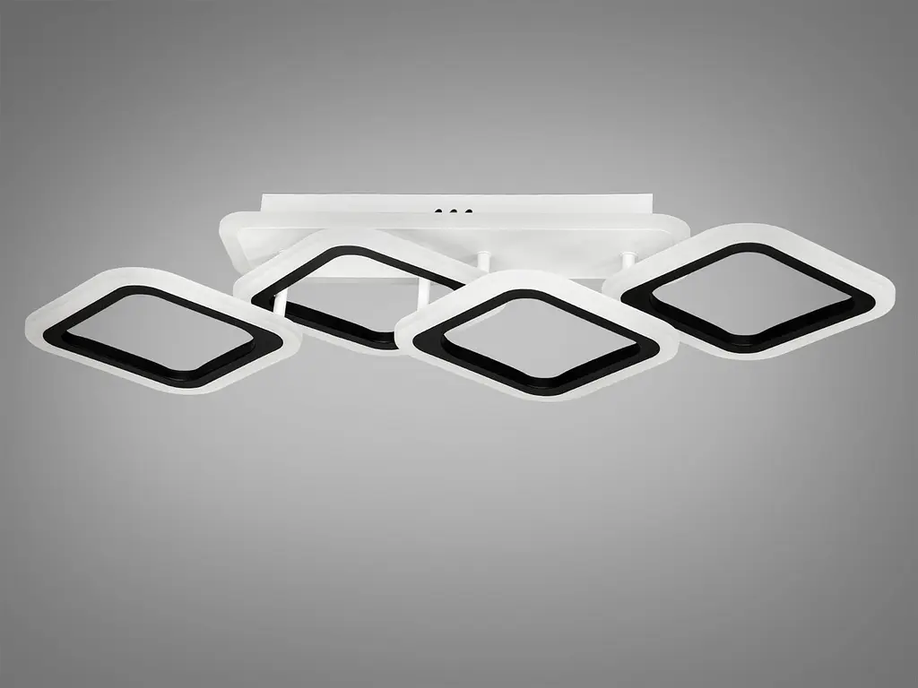 Люстра світлодіодна Smart Diasha HA8160/2+2BK, 60W, 3200K-6500K, чорний метал, сучасний стиль для дому - фото 4