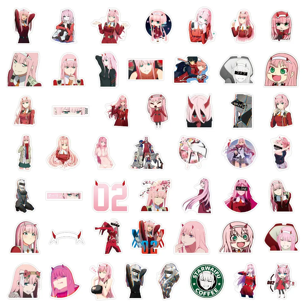 Стікерпак Милий у Франксі Набір наклейок GeekLand Darling in the Franxx 50 штук - фото 2