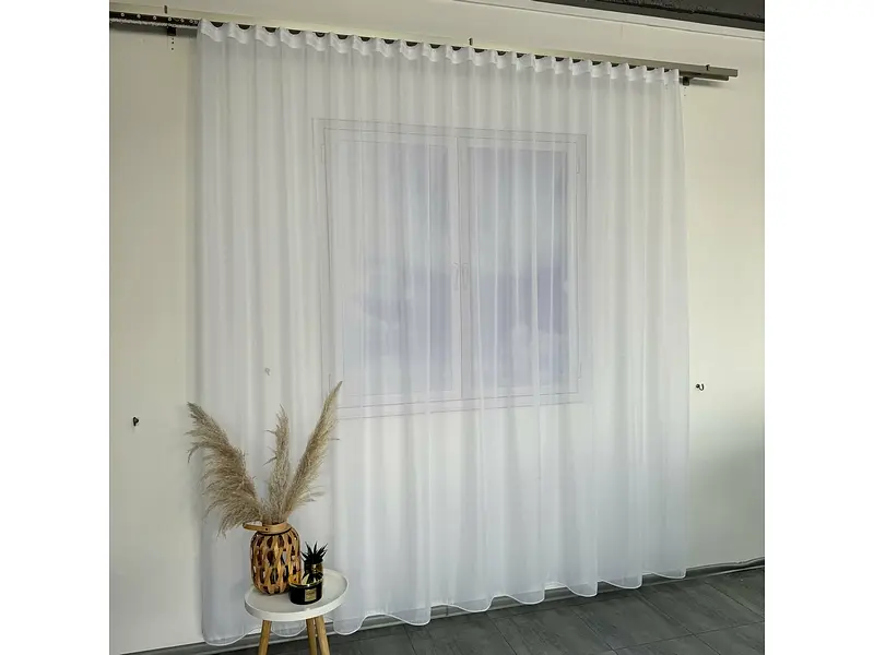 Турецький тюль креп з люрексом білий 300х270, тасьма ALBO pbe0052340 - фото 11