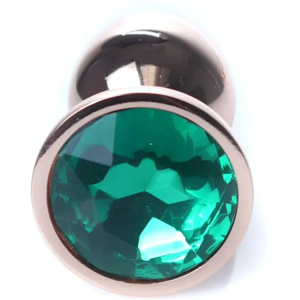 Анальна пробка Boss Of Toys Boss Series - Jewellery Red Gold Plug Green S, BS6400115, Золотий / Зелений - фото 2