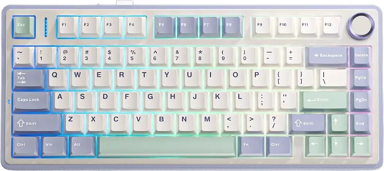 Клавіатура бездротова Aula F75 Gasket Greywood V3 RGB White (6948391208640) - фото 4