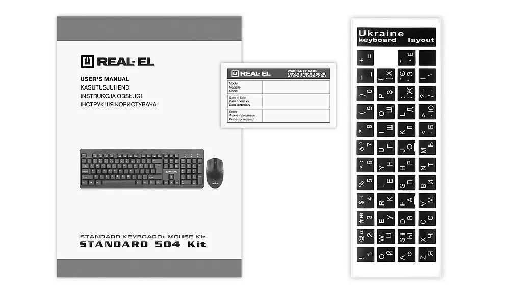 Комплект (клавіатура, миша) REAL-EL Standard 504 Kit Чорний (EL123100037) - фото 9