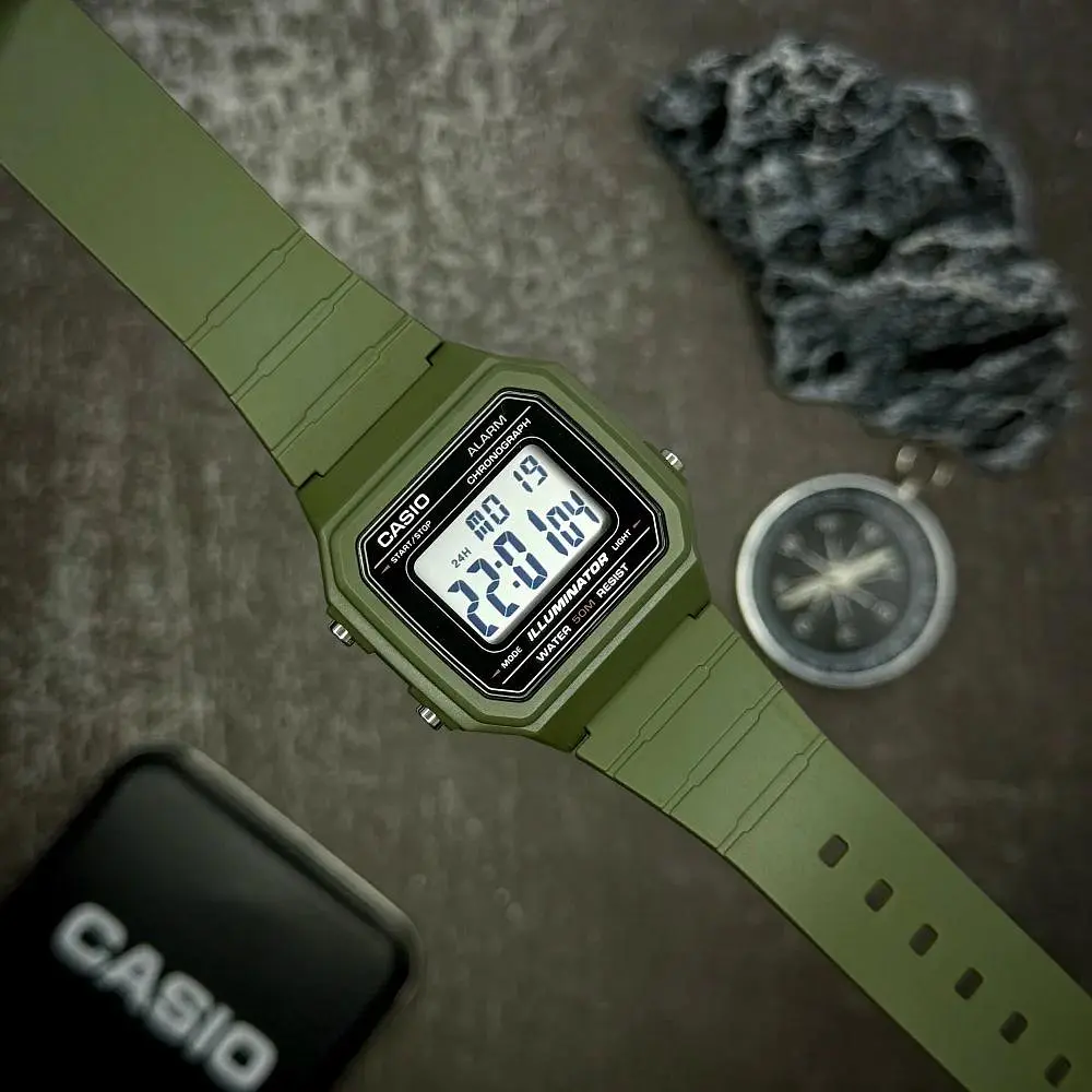 Чоловічий годинник Casio W-217H-3A Темно-Зелений ( AT1141-0121 ) - фото 3