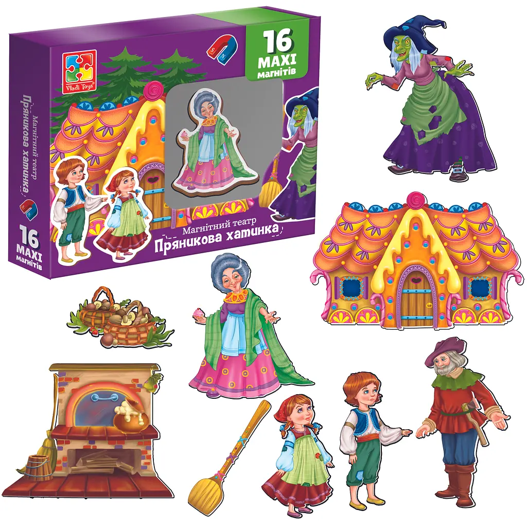 Магнітний театр Vladi Toys Пряникова хатинка, укр. мова - фото 3