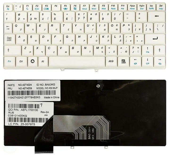 Клавіатура для ноутбука Lenovo IdeaPad (S9, S10) White - фото 3