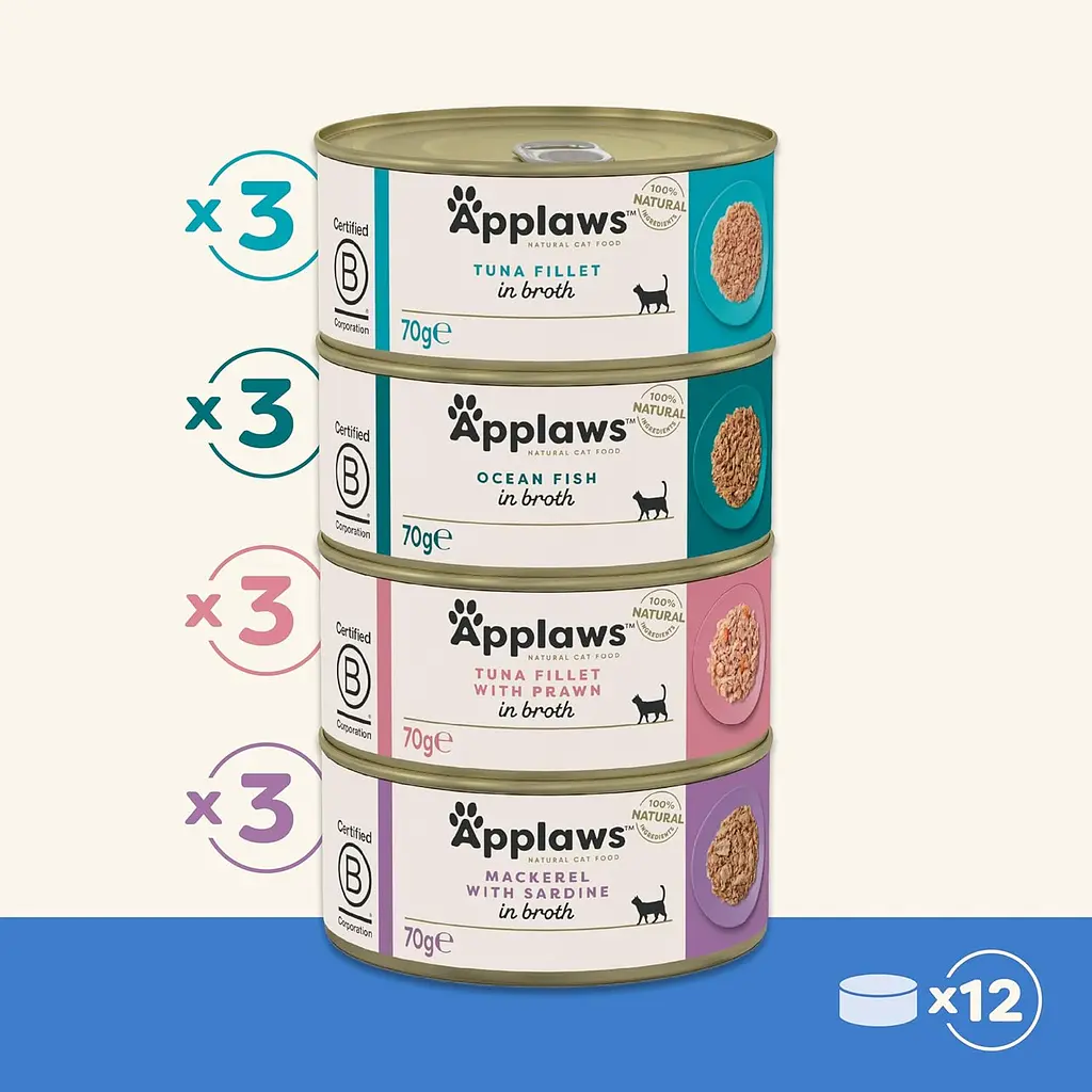 Набір консервів для котів Applaws Fish Selection in Broth 12 х 70 г - фото 2