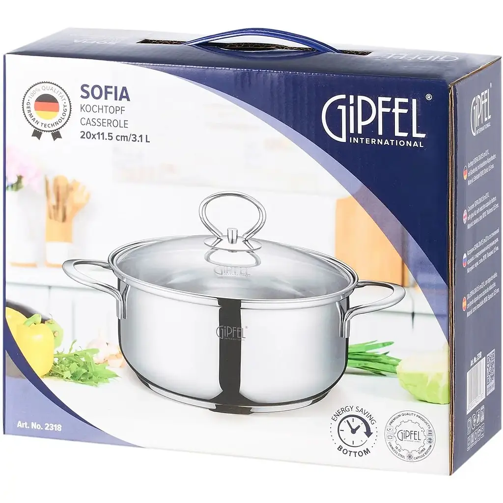 Каструля Gipfel Sofia з кришкою 3.1 л 20х11.5 см (2318) - фото 8