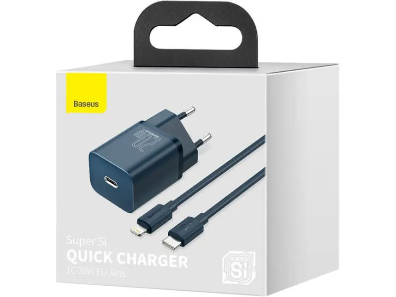 Мережевий зарядний пристрій BASEUS Super Si Quick Charger Type-C 20 W Blue (CCSUP-B03) - фото 10