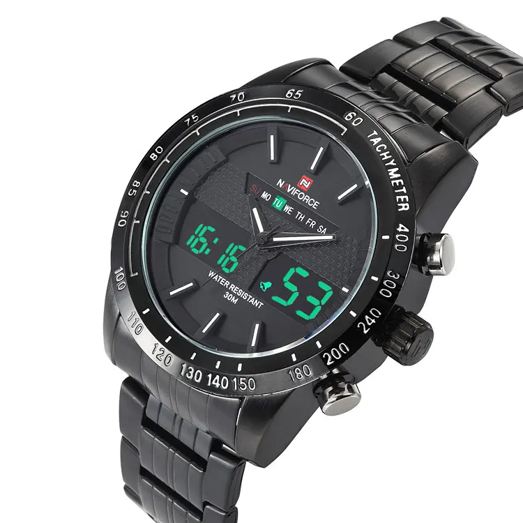 Наручний годинник чоловічий Naviforce Army NF9024 Black-Black-White, NF9024 B/B/W (15220) - фото 2