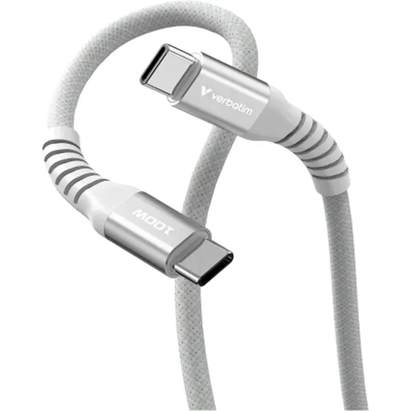 Дата кабель USB-C to USB-C 1.2m Magnetic 100W gray Verbatim (31854) - фото 2
