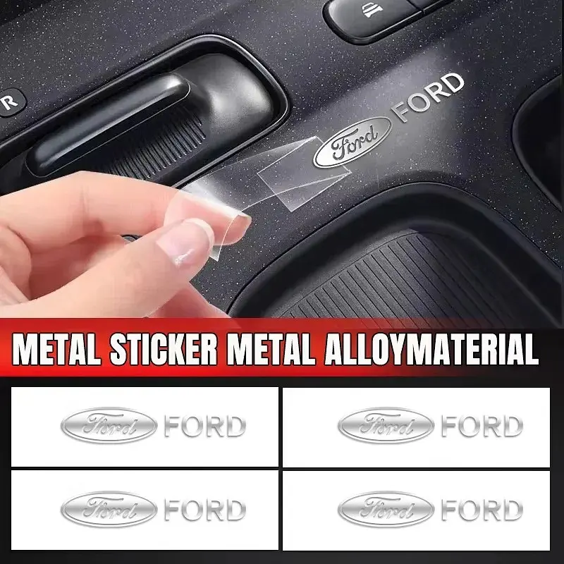 Наклейка з логотипом Ford метал, на клейкій стрічці 1шт (універсальна) - фото 2