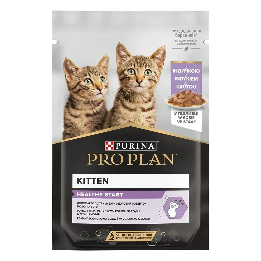 Вологий корм для кошенят Purina Pro Plan Kitten Healthy Start з індичкою в соусі 85 г 12457652