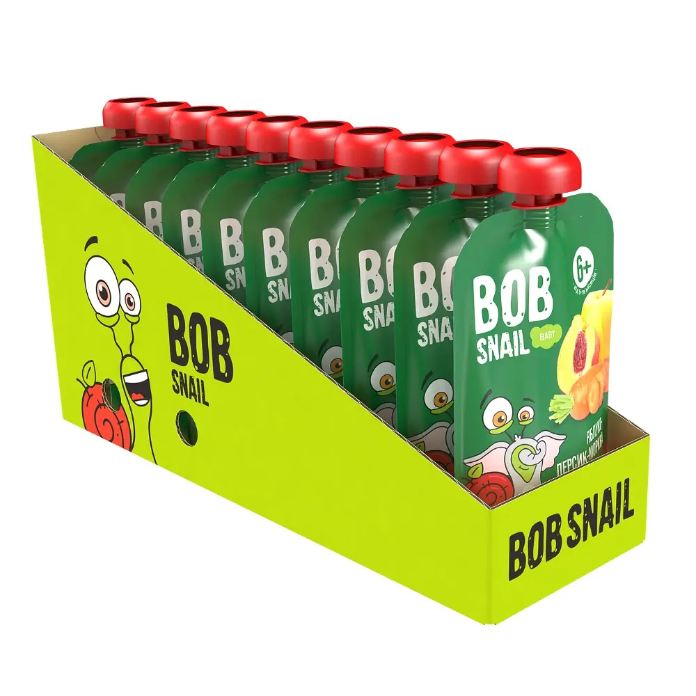 Пюре Bob Snail Яблуко–Персик–Морква гомогенізоване 90 г - фото 2