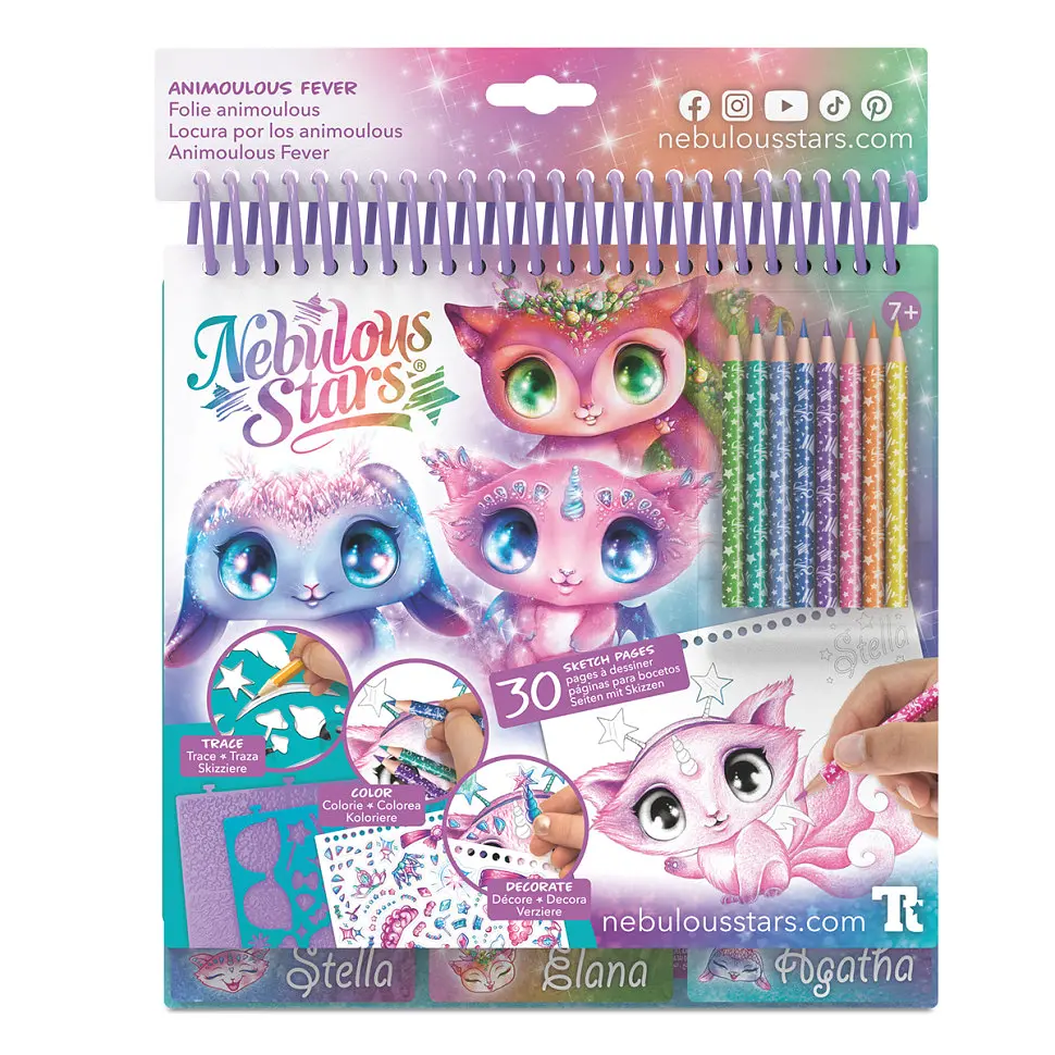 Набор для творчества Скетчбук: Звездные друзья Nebulous Stars 11141 с карандашами - фото 2