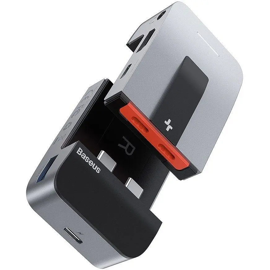USB-хаб Baseus Armor Age Type-C Bracket Multifunctional Hub Adapter Space Gray (CAHUB-AJ0G) [72636] - фото 2