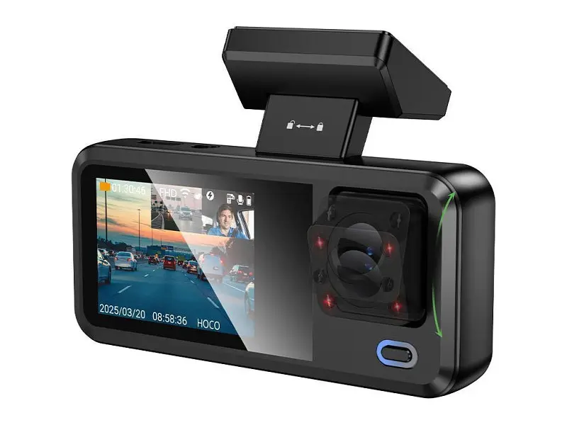 Автомобільний відеореєстратор Hoco DV15 Black (6942007656108) - фото 2