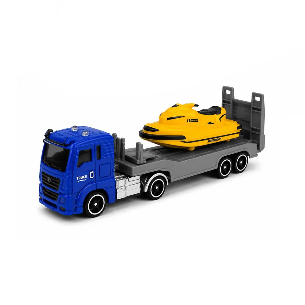 Дитяча автомодель "Вантажівка з моторним човном" TechnoDrive 250424CG-1, масштаб 1:64