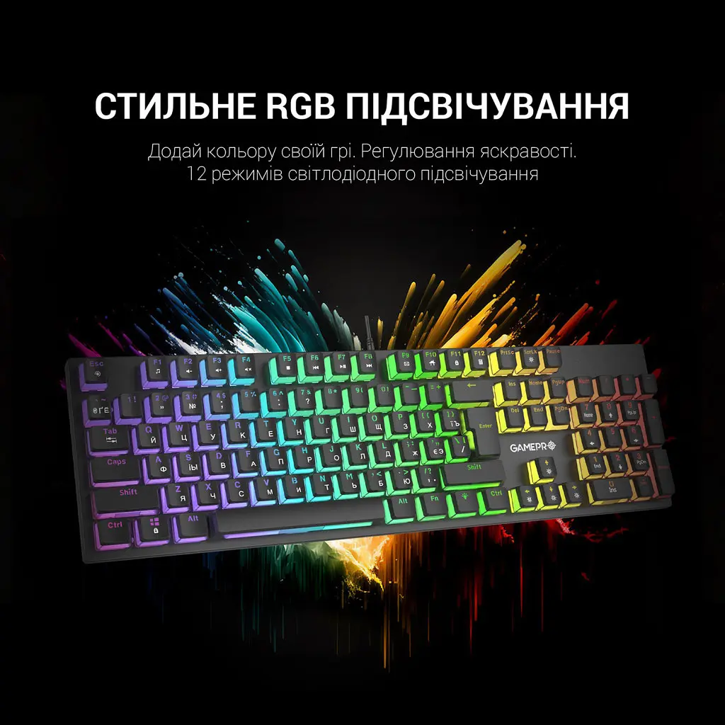 Клавіатура GamePro MK85R Red Switch RGB USB Black (MK85R) - фото 6