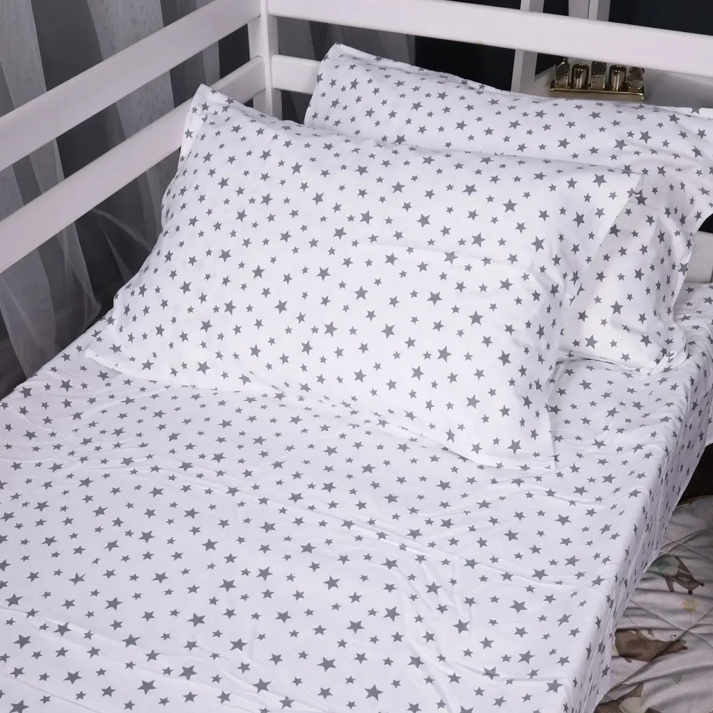 Постільна білизна MirSon 016 White Stars Фланель 2 x 160 x 220 Сімейний Євро (2200009652165) - фото 7