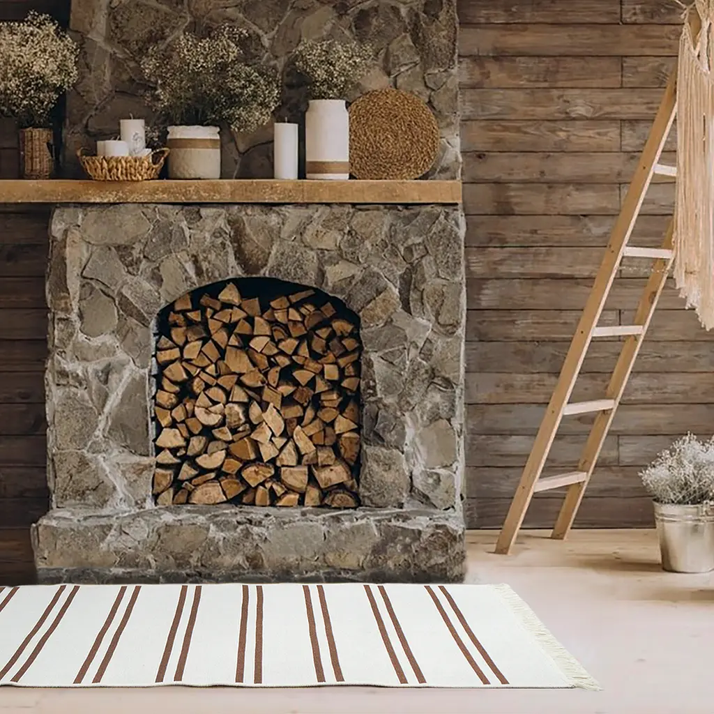 Ковер Lotus Home - Infinity Stripe кирпичный двусторонний 80x150 - фото 2