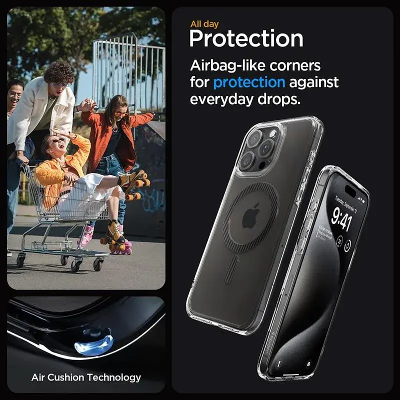 Чохол-накладка Spigen Ultra Hybrid MagFit для Apple iPhone 15 Pro Carbon Fiber (ACS06717) - фото 4