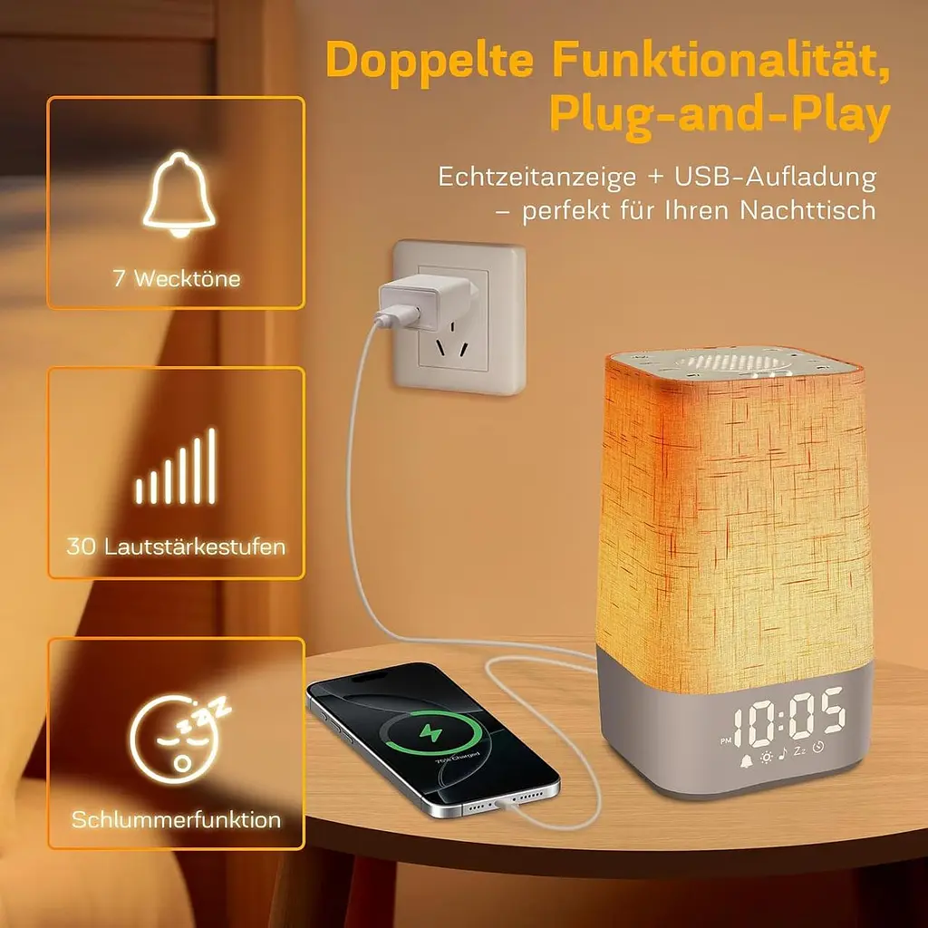 Будильник зі світанком MILFECH, 30 природних звуків, нічник, Wake Up Light - фото 6