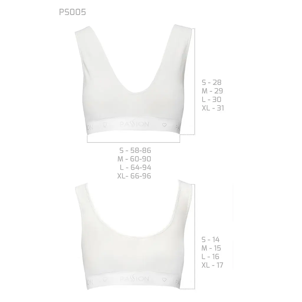 Спортивний топ з еластичної бавовни Passion PS005 TOP M, white - фото 6