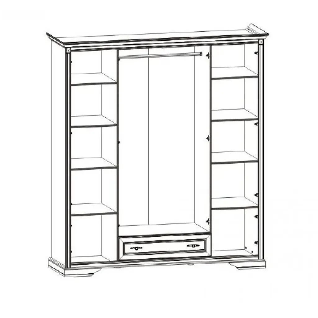 Шафа для одягу в спальню Gerbor Клео 4d/1s Білий (GRB-1417) - фото 3