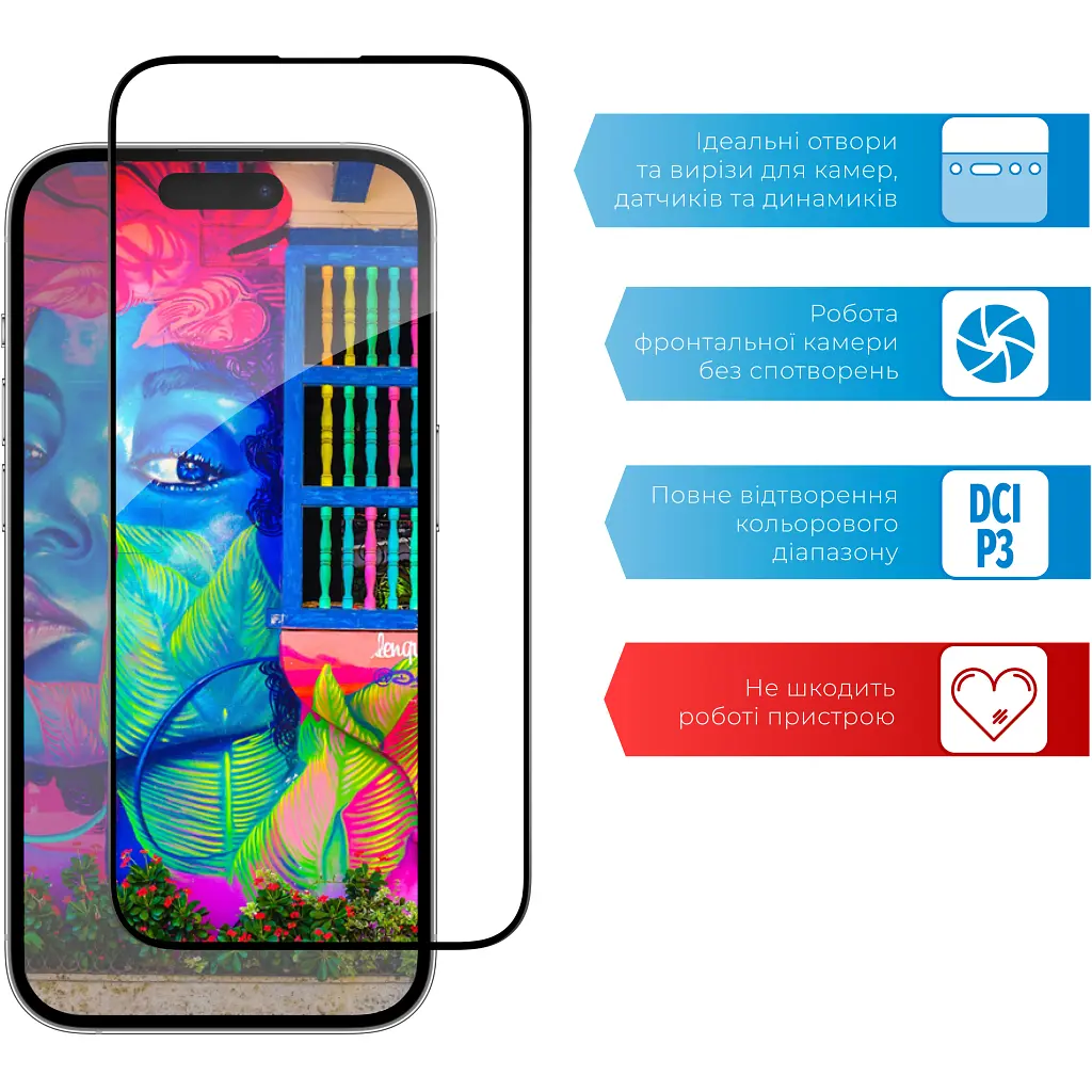 Стекло защитное ACCLAB Full Glue Apple iPhone 14 Pro (1283126541971) - фото 4
