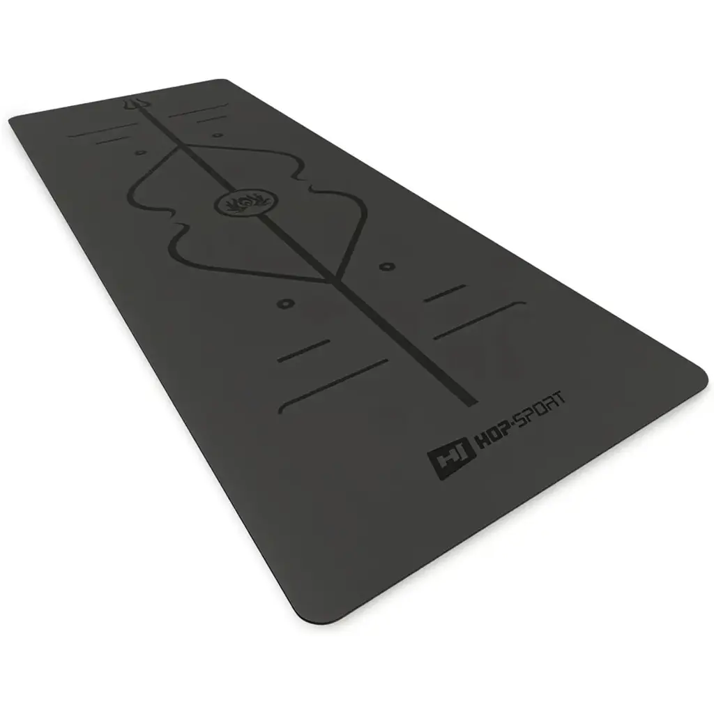 Йога-мат Hop-Sport PU 0,5см 183 x 68см HS-P005GM чорний - фото 3