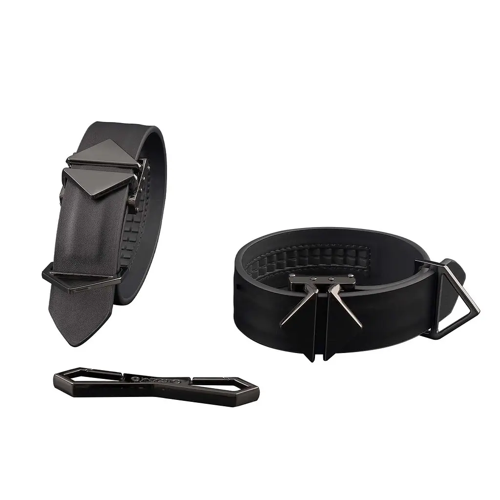 Фіксатори для рук та ніг LOCKINK Wristcuffs/Anklecuffs, чорні, натуральна шкіра - фото 2
