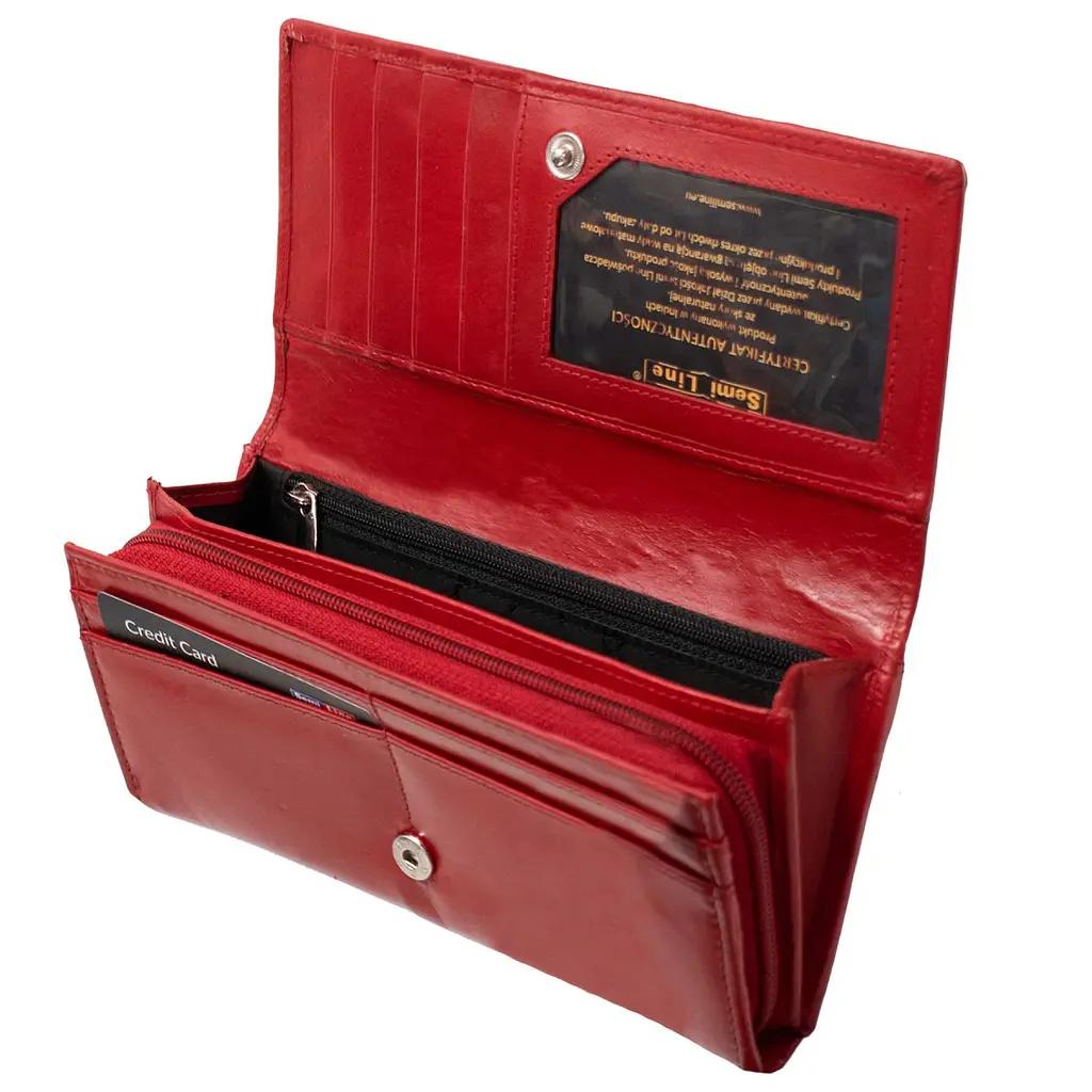 Гаманець жіночий шкіряний Semi Line RFID Red (P8273-2) - фото 2